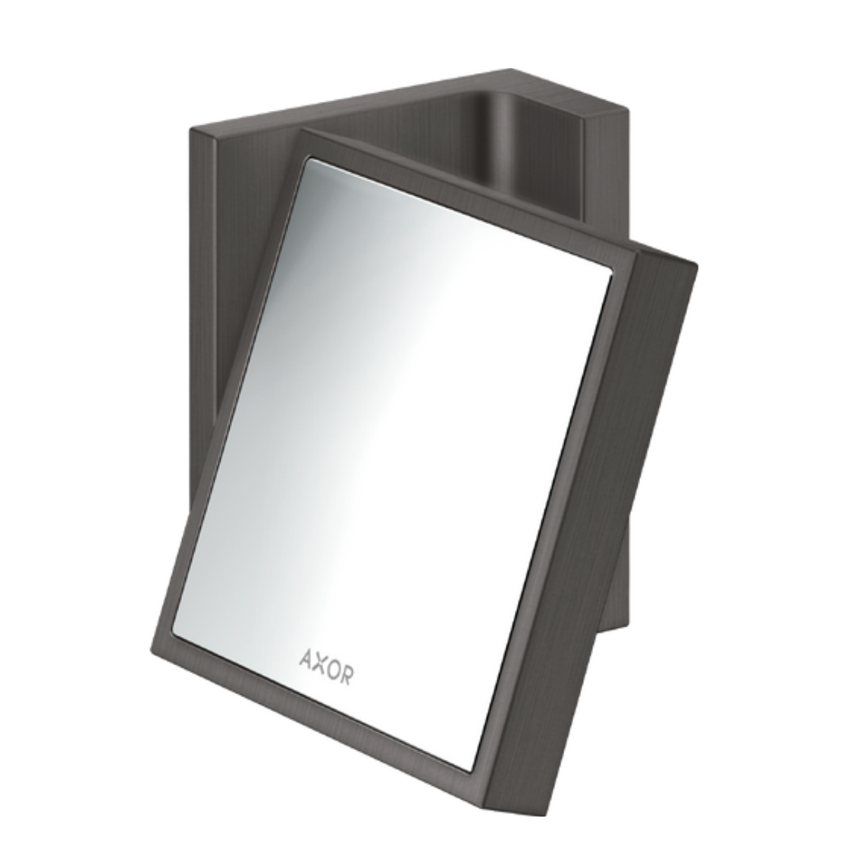 Axor shaving mirror brushed black chrome