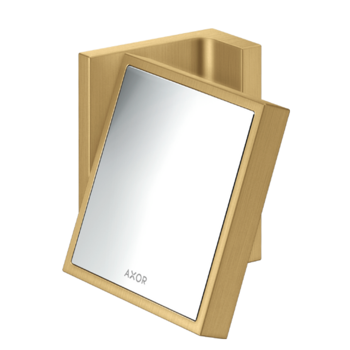Axor shaving mirror brushed gold optic