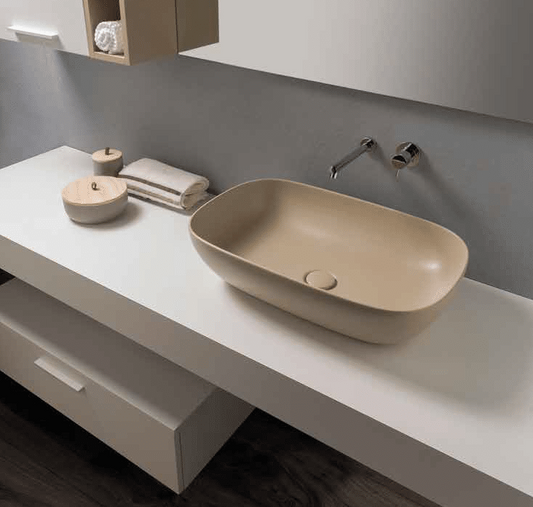 Globo T-Edge 600 Soft Rectangular Above Counter Basin