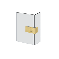 Gessi Shower G - 90° Rigato Right glass-glass short Hinge with lift function