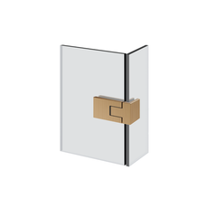 Gessi Shower G - 90° Rigato Right glass-glass short Hinge with lift function
