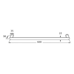 Sussex Duet — 600mm Towel Rail