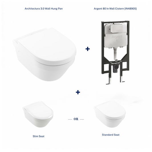 Villeroy & Boch Architectura 3.0 Promotional Package — Wall Hung Toilet + Argent 80 Cistern