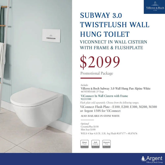 Villeroy & Boch Subway 3.0 Wall Hung Toilet - Villeroy & Boch Package
