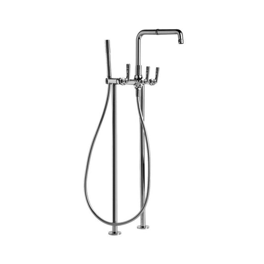 Brodware Industrica Floor Mounted Bath Mixer + Side Handshower
