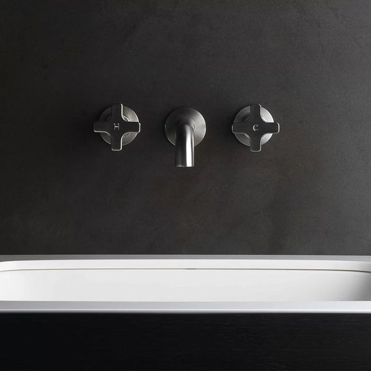 Faucet Strommen Chisel D Wall Taps with Cross Handles