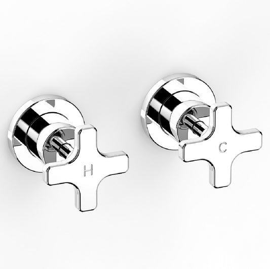 Faucet Strommen Chisel D Wall Taps with Cross Handles