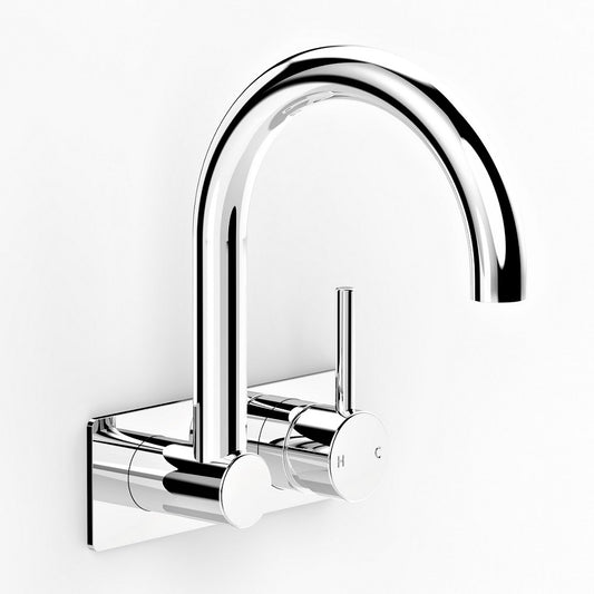 Faucet Strommen Pegasi M Back Plate 200 Basin Mixer with Swivel Spout