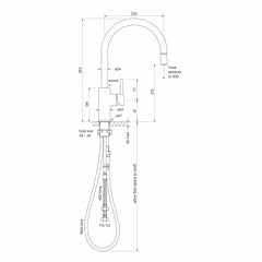 Faucet Strommen Pegasi M Curved Sink Mixer with Pull Out