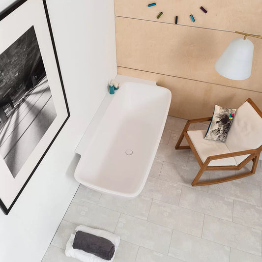 Faucet Strommen Silkstone Elbe Corner Bath - Right Facing