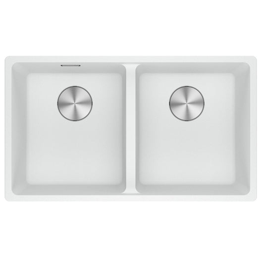 Franke Maris Double Bowl Granite Sink - MRG 220-35/35 - Polar White