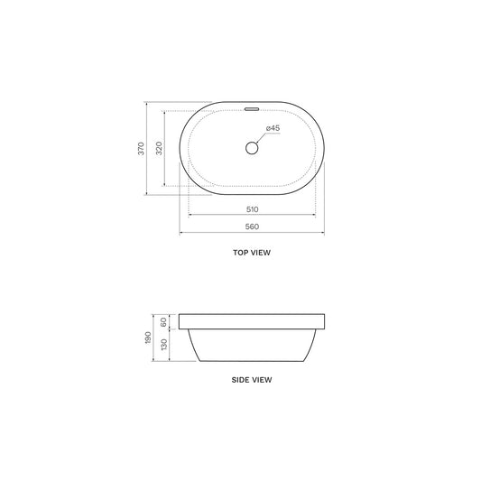 Parisi Elli Inset Basin - Dimensions