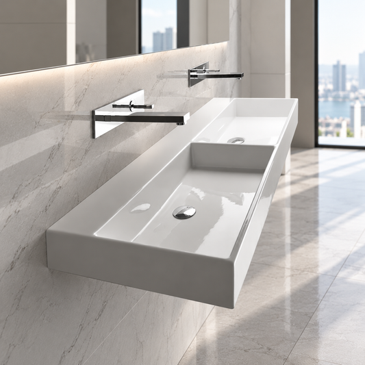 Studio Bagno Unlimited 120 V2 — Double Bowl Wall-Hung Basin