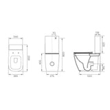 Arcisan Eneo Back to Wall Toilet Suite - Dimensions
