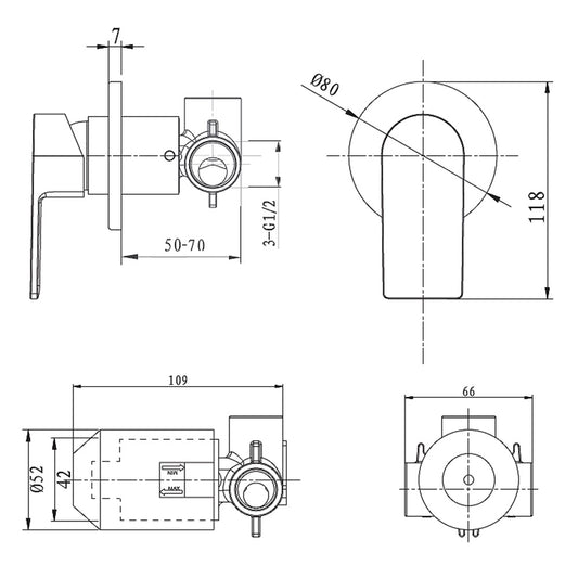 Argent Evoke Round Wall Mixer