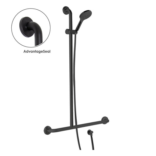 Argent Studio Advantage 32mm Inverted T Shower Rail Set LH - Matte Black