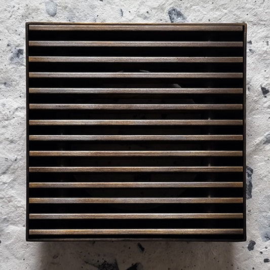 Bespoke Heelguard Square Floor Waste – Aged Brass