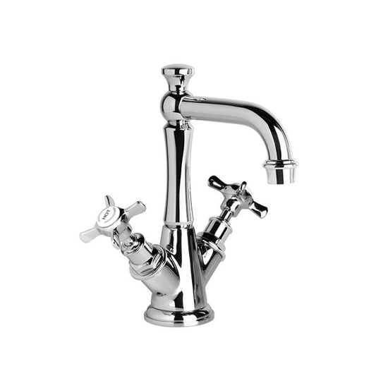 Brodware Neu England Twin Lever Basin Mixer - Country Spout - Cross Handles