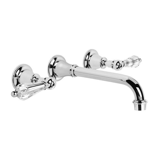 Brodware Neu England Wall Tap Set - 220mm Spout - Kristall Levers