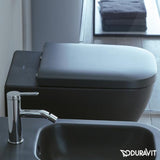 Duravit Happy D.2 Wall Hung Toilet - Matte Anthracite - Lifestyle