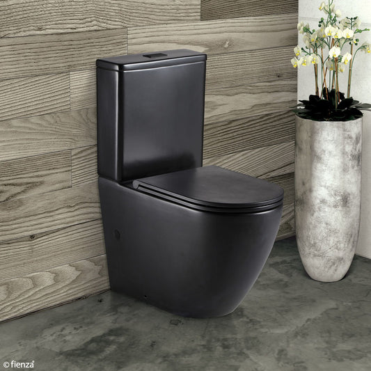 Fienza Koko Back to Wall Toilet Suite - Matte Black