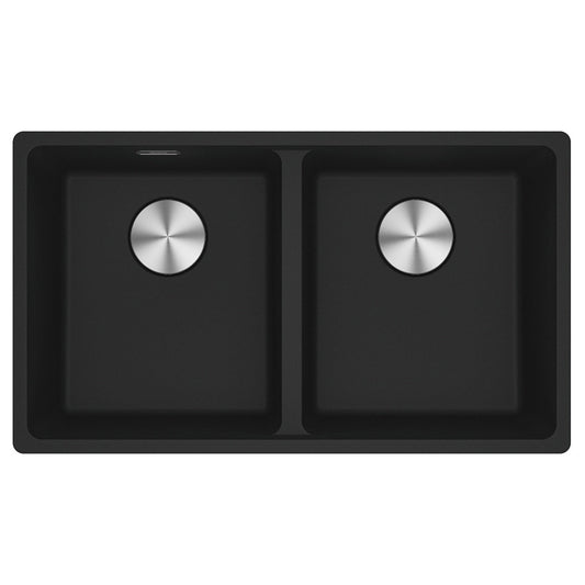 Franke Maris Double Bowl Granite Sink - MRG 220-35/35 - Matte Black