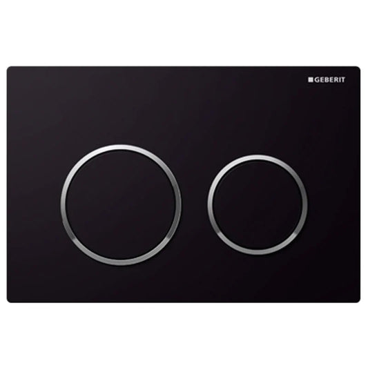 Geberit Kappa 21 Dual Flush Plate - Black with Chrome Trim