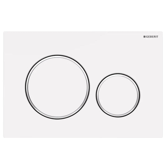 Geberit Sigma 20 Tone in Tone Flush Button Plate - Matte White