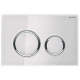 Geberit Sigma 21 Dual Flush Button Plate - White with Chrome Trim