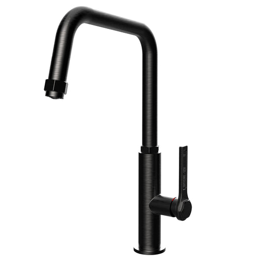 Gessi Officine Kitchen Mixer Tap - Black Brushed Metal