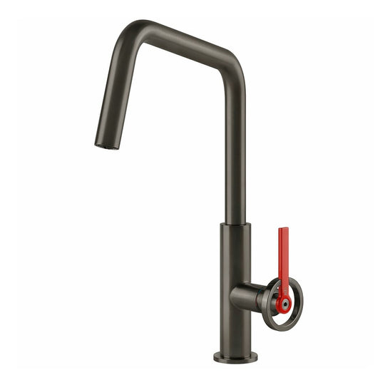 Gessi Officine V Kitchen Mixer Tap - Brushed Metal