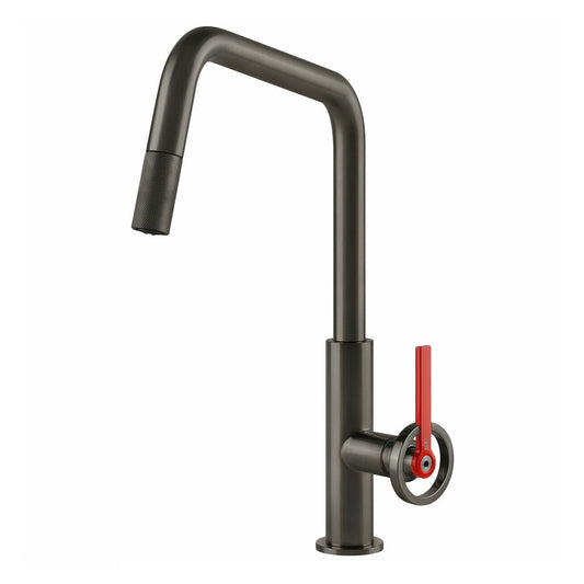 Gessi Officine V Pull Out Kitchen Mixer Tap - Black