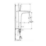 Hansrgohe PuraVida Single Lever Basin Mixer 240 + Waste Set - dimensions