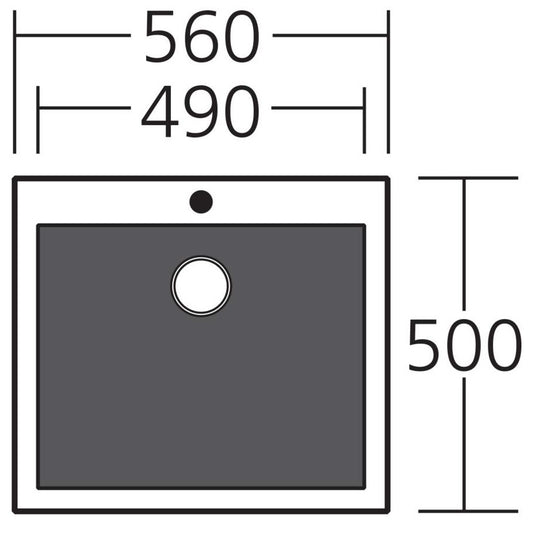 Oliveri Santorini Black Large Bowl Topmount Sink - Dimensions