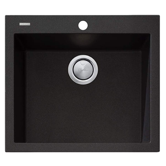 Oliveri Santorini Black Large Bowl Topmount Sink