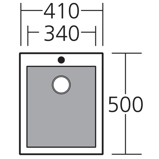 Oliveri Santorini Black Standard Bowl Topmount Sink - Dimensions