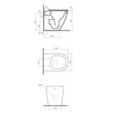 Parisi Ellisse MKII Wall Faced Toilet - Dimensions