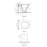 Parisi Linfa Wall Faced Toilet - Dimensions