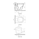 Parisi Linfa Wall Hung Toilet - Dimensions