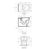 Parisi Link Wall Faced Toilet - Dimensions