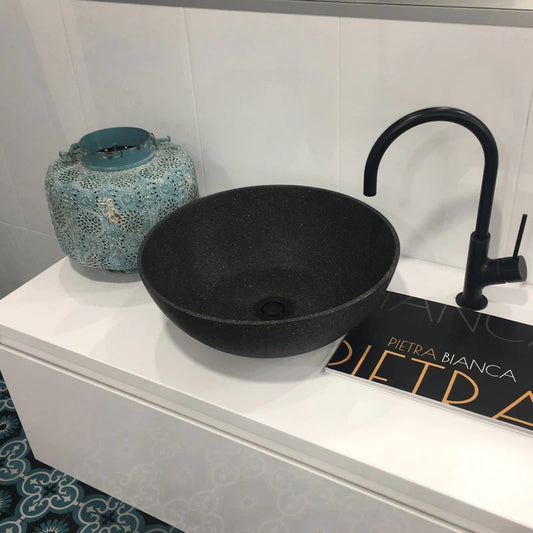 Pietra Bianca Sarah Above Counter Basin - Black