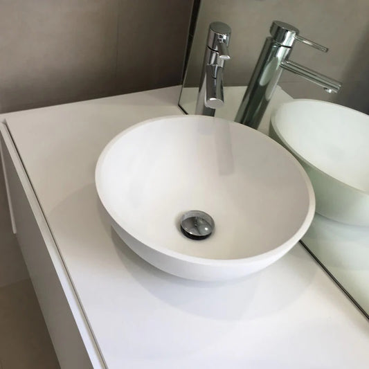 Pietra Bianca Sarah Above Counter Basin - White