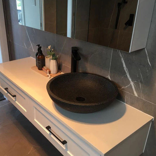 Pietra Bianca Surena Above Counter Basin - Onyx Black