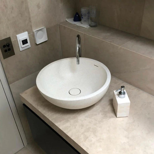 Pietra Bianca Surena Above Counter Basin - Matte White