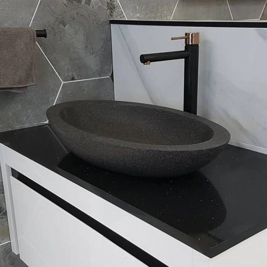 Pietra Bianca Vivian Above Counter Basin - Black