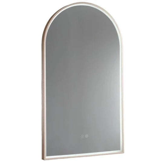 Remer Arch LED Smart Mirror with Demister - Rose Gold Frame