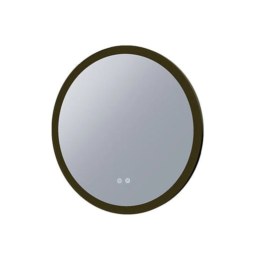 Remer Eclipse Round Dimmable LED Bathroom Mirror - Matte Black