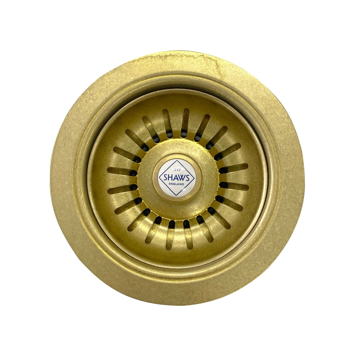 Shaws 90mm Sink Basket Strainer - Raw Brass