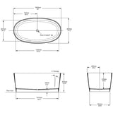 Victoria & Albert Ios Freestanding Bath - Dimensions