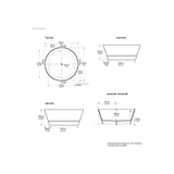 Victoria & Albert Taizu Freestanding Bath - Dimensions